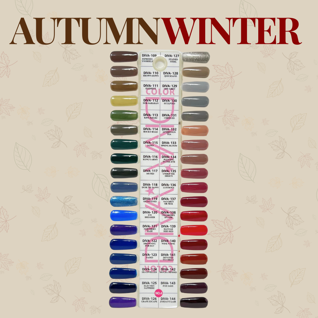 DIVA 36 Gel Polish Shades for Autumn & Winter Plus Colour Chart