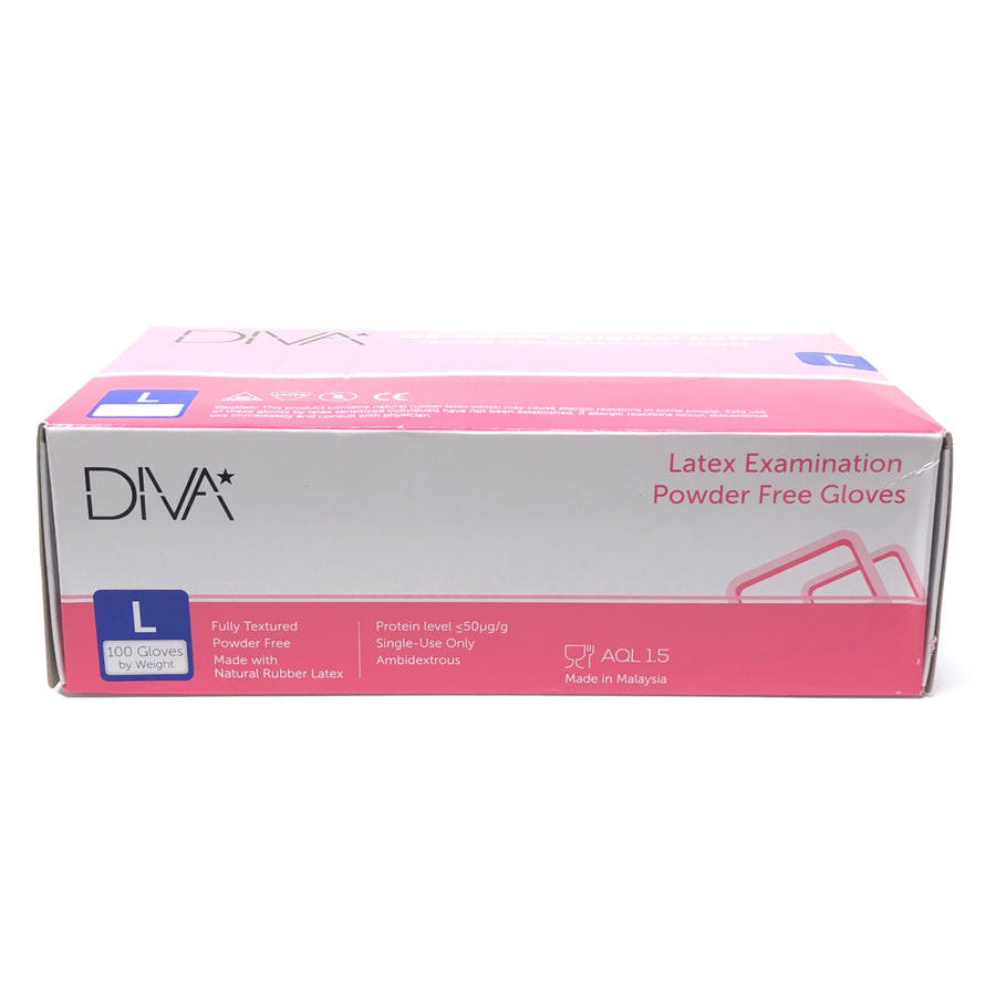 DIVA Gloves Large Latex Powder Free