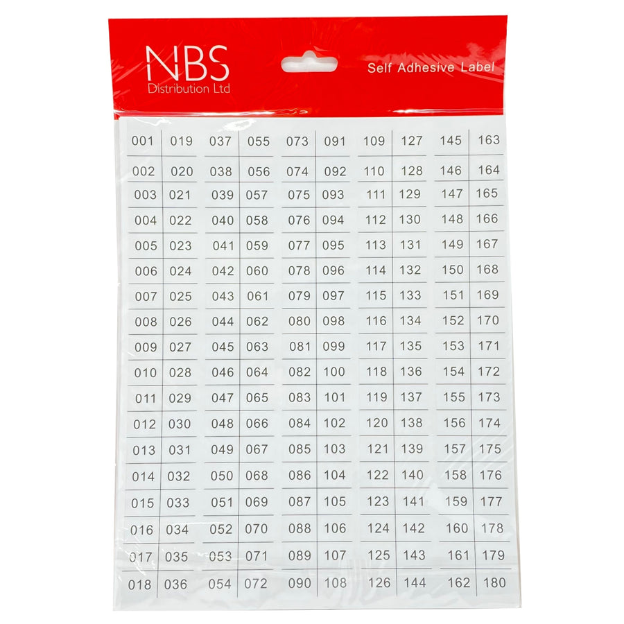 Number Sticker Labels 1-360